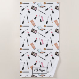 Make-up patroon spreiding met aangepaste naam strandlaken