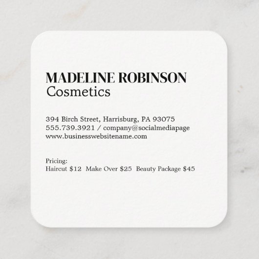 Make-up penseelpoeder | Oogschaduwpalet Afsprakenkaartje (Achterkant)