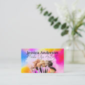 Make-up penseelset | Artistiek kleurrijk Visitekaartje (Staand voorkant)