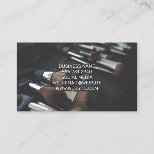 Make-up penseelset | Make-uppenseelpictogram Visitekaartje (Achterkant)