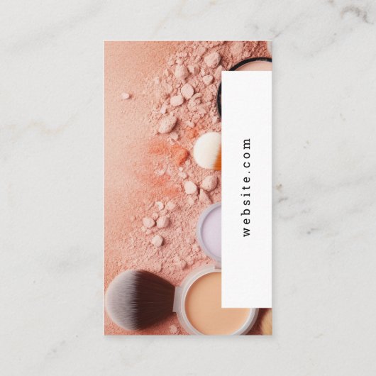 Make-up penselen en funderingspalet visitekaartje (Achterkant)