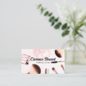 Make-up penselen en schoonheidskit visitekaartje (Staand voorkant)