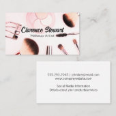 Make-up penselen en schoonheidskit visitekaartje (Voorkant / Achterkant)