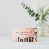 Make-up penselen en schoonheidsstichting visitekaartje (Staand voorkant)