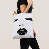 make-up pop kunst ogen zweeft zwarte lippenlippen tote bag (Dichtbij)