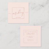 Make-up premade logo modern blush roze minimalist vierkante visitekaartje (Voorkant / Achterkant)