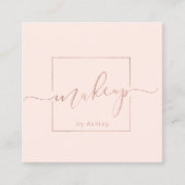 Make-up premade logo modern blush roze minimalist vierkante visitekaartje (Voorkant)