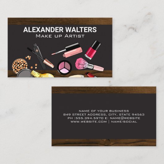 Make-up producten Gereedschap Visitekaartje (Voorkant / Achterkant)