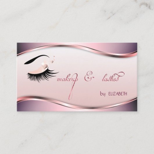 Make-up, professionele elegante wimpers visitekaartje (Voorkant)