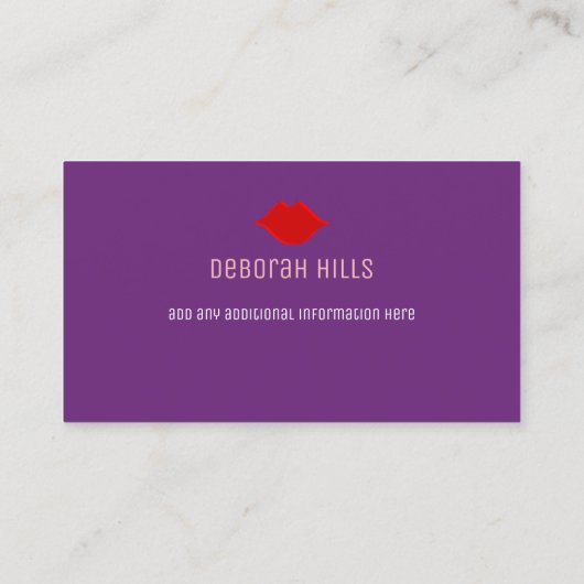 Make-up rode lippen Contact-Card / Make-up artiest Contactkaartje (Achterkant)