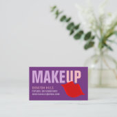 Make-up rode lippen Contact-Card / Make-up artiest Contactkaartje (Staand voorkant)