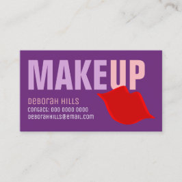 Make-up rode lippen Contact-Card / Make-up artiest Contactkaartje
