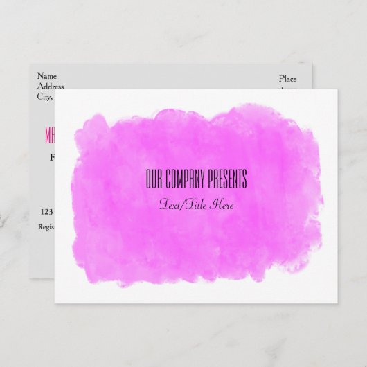 Make-up Roze Beauty Event Workshop Glam Trendy Briefkaart (Voorkant / Achterkant)