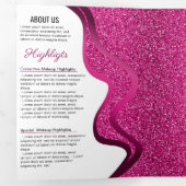 Make-up roze glitter | wimpersalon | Haarstylist Drieluik Kaart (Binnenzijde eerst)