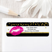 Make-up Roze Lippen Goud Confetti & Strepen Glamou Etiket (Insitu)