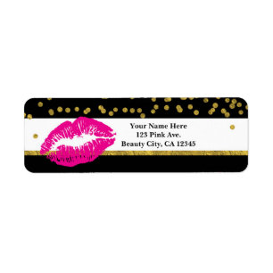 Make-up Roze Lippen Goud Confetti & Strepen Glamou Etiket