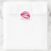 Make-up Roze Lippen moderne zin Ronde Sticker (Tas)
