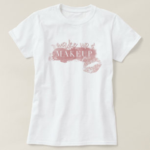 Make-up roze meisje lippen t-shirt