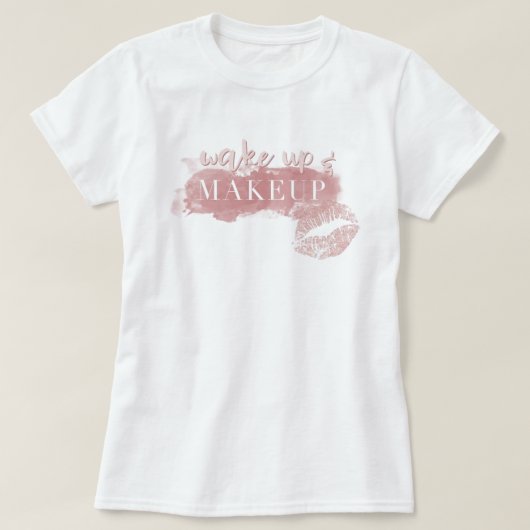 Make-up roze meisje lippen t-shirt (Design voorkant)