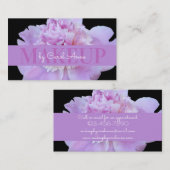 Make-up Roze Paarse Bloem Classic Zwart Visitekaartje (Voorkant / Achterkant)