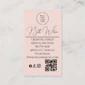 Make-up Roze, QR-code, Verticale Visitekaartje Fot (Achterkant)