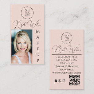 Make-up Roze, QR-code, Verticale Visitekaartje Fot