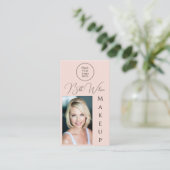 Make-up Roze, QR-code, Verticale Zakelijke Kaart F Visitekaartje (Staand voorkant)