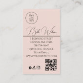 Make-up Roze, QR-code, Verticale Zakelijke Kaart F Visitekaartje (Achterkant)