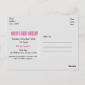 Make-up Roze Schoonheidsevenement Workshop Glam Mo Briefkaart (Achterkant)
