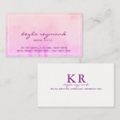 Make-up roze waterverf visitekaartje (Voorkant / Achterkant)