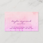 Make-up roze waterverf visitekaartje (Voorkant)