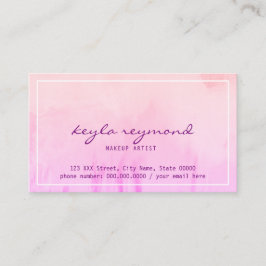 Make-up roze waterverf visitekaartje