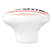 Make-up Roze Witte Waterverf Strepen Keramische Knop (Zijkant)