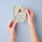Make-up Salon Custom Foto Goud Chic Opal Stone Flyer (Hand)