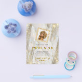 Make-up Salon Custom Foto Goud Chic Opal Stone Flyer (Enkel)