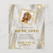 Make-up Salon Custom Foto Goud Chic Opal Stone Flyer (Voorkant)