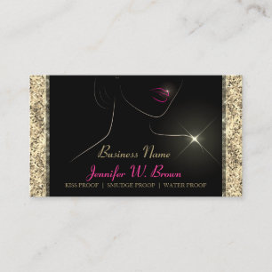Make-up Salon Gouden Lippenstift Verkoper Visitekaartje