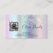 Make-up Salon Holografische Glitter & QR Code Holo Visitekaartje (Achterkant)