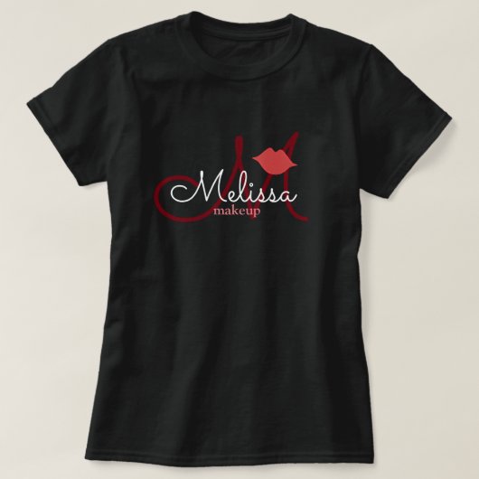 Make-up salon naam uniform zwart t-shirt (Design voorkant)