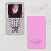 Make-up Salon QR Code Gouden Glitter Foto Zakelijk Visitekaartje (Voorkant / Achterkant)