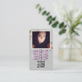 Make-up Salon QR Code Gouden Glitter Foto Zakelijk Visitekaartje (Staand voorkant)