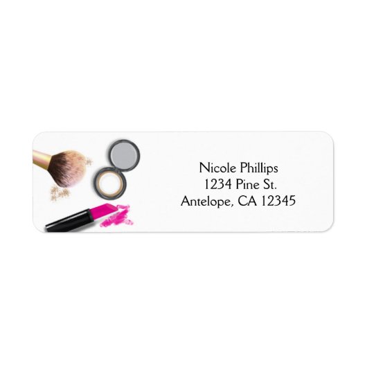 Make-up Schoonheid Witte Glam Chic Adreslabels Etiket (Voorkant)