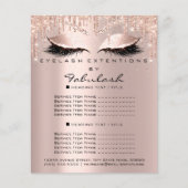 Make-up Schoonheidssalon Bruine Glitter Prijslijst Flyer (Voorkant)