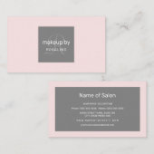 Make-up Schoonheidssalon Eenvoudig Roze Grijs Mono Visitekaartje (Voorkant / Achterkant)