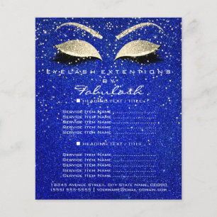 Make-up Schoonheidssalon Glitter Flyer Goud Kobalt
