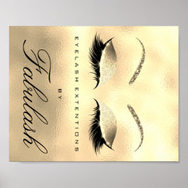 Make-up Schoonheidssalon Naam Gouden Glitter Glam  Poster