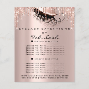 Make-up Schoonheidssalon Roze Glitter Wimpers Flyer