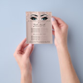 Make-up Schoonheidssalon Roze Glitters Blauwe Ogen Flyer (Hand)