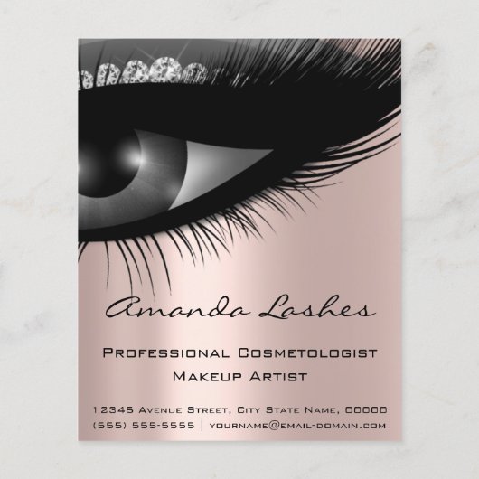 Make-up Schoonheidssalon Roze Grijs Rose Flyer (Achterkant)