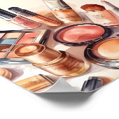 Make-up schoonheidssalon zwart en roze Poster (Hoek)